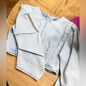 Zara Light Blue Denim Women's Top